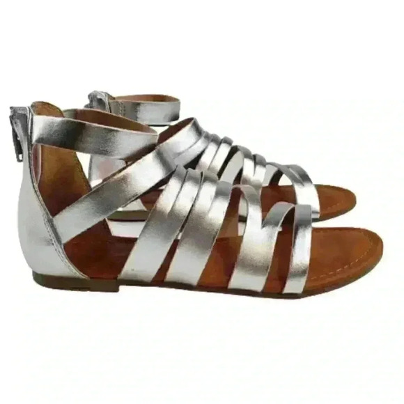 Cat & Jack Toddler Girls' Gladiator Sandals Silver - Picture 1 of 8